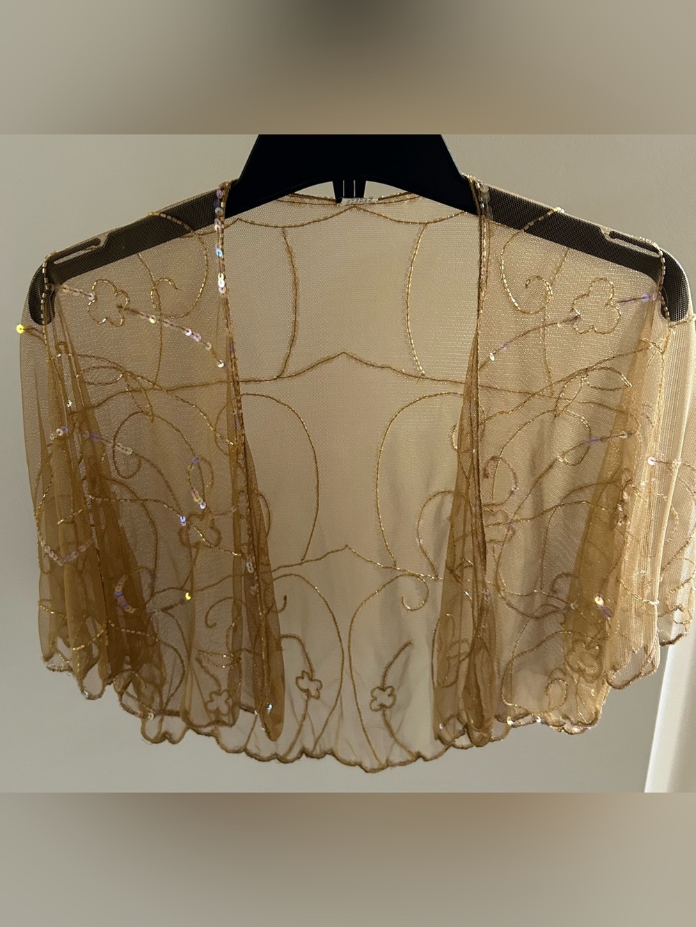 1920s style beaded sequin evening cape bolero flapper shawl. Made in India